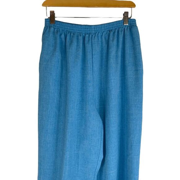 Adrian Delafield Women's size XL petite Vintage Blue embroidered 2 pc pant suit - Picture 8 of 10